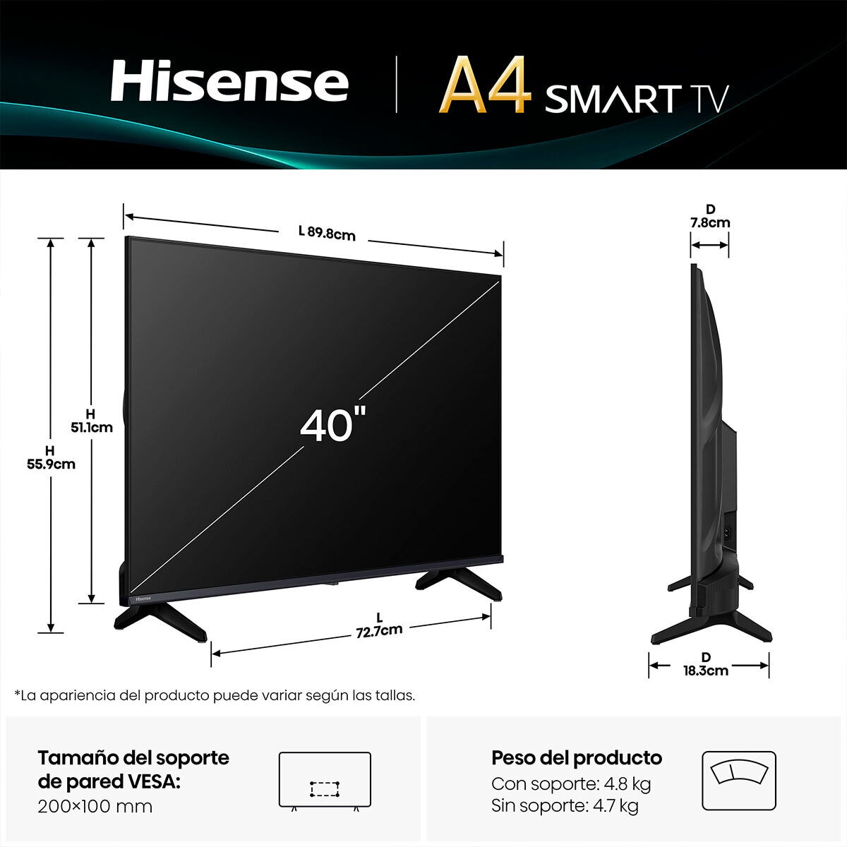 Hisense Pantalla 40" FHD Smart TV
