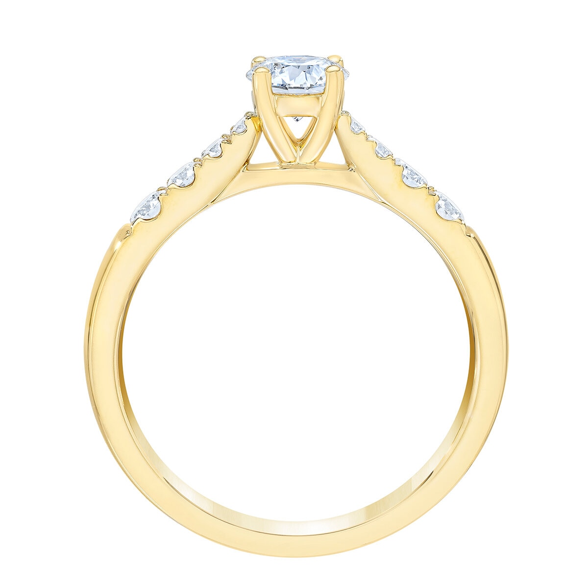 Anillo. Diamantes 0.75 CTW, Oro Amarillo 14K