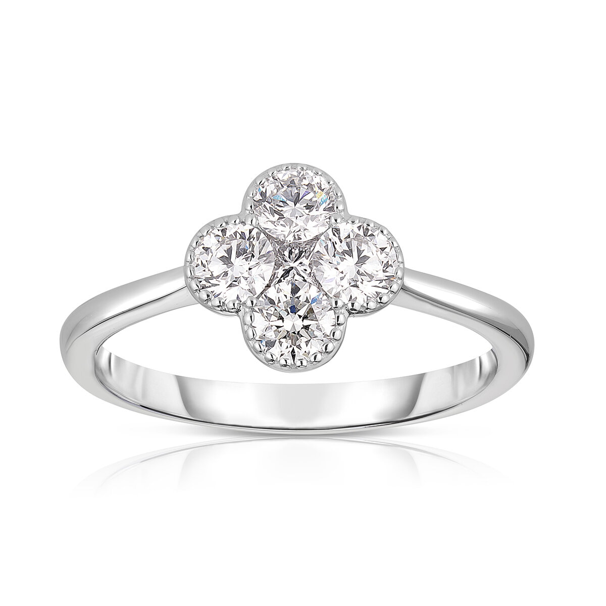 Anillo de Diamantes 0.75ctw, Oro Blanco 18K