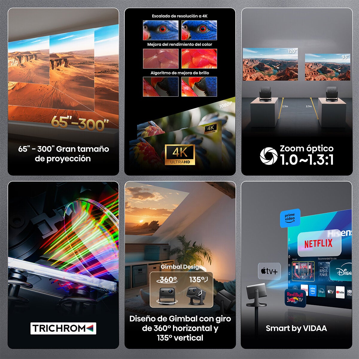 Hisense Miniproyector 65" - 300" UHD 4K C3 Hisense Miniproyector 65" - 300" UHD 4K C3