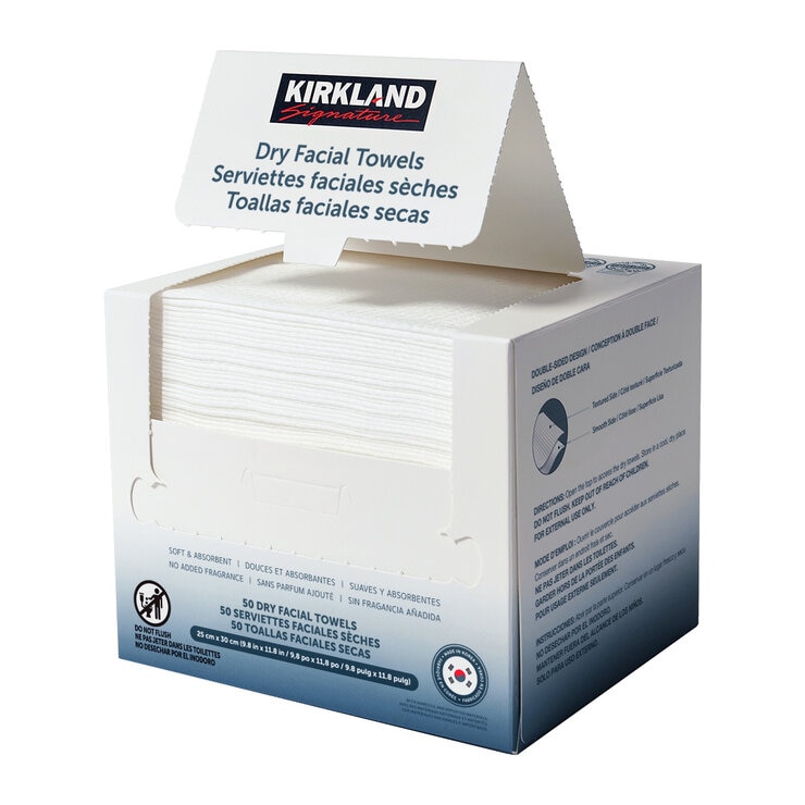 Kirkland Signature Toallas Faciales Secas 200 pzas