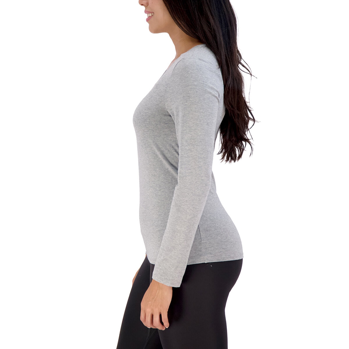 Lucky Brand Playera de manga larga para Dama Gris Grande