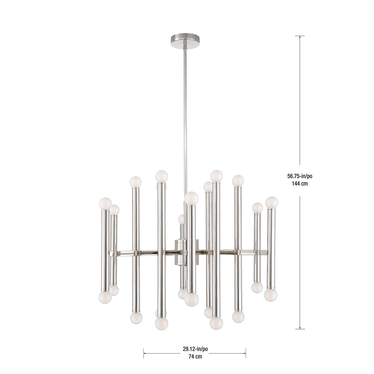 Empire Lighting, Lámpara Colgante Melrose Acabado Níquel