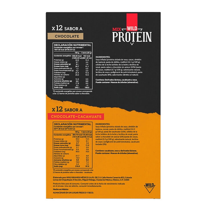 Wild Protein Barras de Proteína con Chocolate 1.08 kg