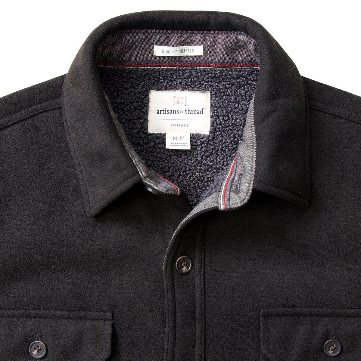 Artisans of Thread Chamarra tipo camisa para Caballero Negro Mediana Artisans of Thread Chamarra tipo camisa para Caballero Negro Mediana