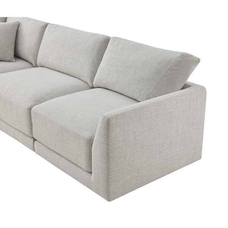Aiden & Ivy, Dayna, Sofá Modular de Tela de 4 Piezas con 2 Almohadas Aiden & Ivy, Dayna, Sofá Modular de Tela de 4 Piezas con 2 Almohadas