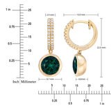 Aretes de Esmeralda Creada con Diamantes 0.19ctw, Oro Amarillo de 14K Aretes de Esmeralda Creada con Diamantes 0.19ctw, Oro Amarillo de 14K