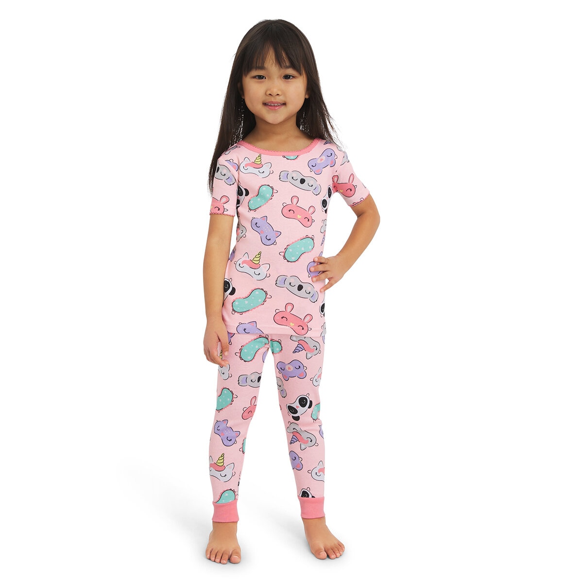 Koala Kids Pijama 4 piezas para Niños y Niñas Morado 2 Años
