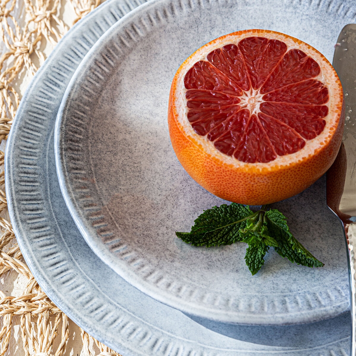 Over & Back Vajilla de Cerámica de 12 piezas, Azul Claro Over & Back Vajilla de Cerámica de 12 piezas, Azul Claro