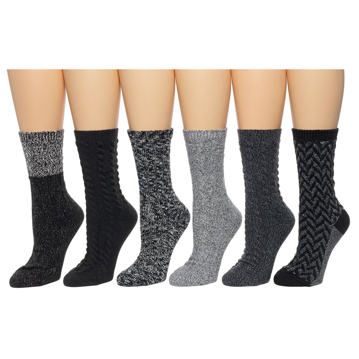 Bearpaw Calcetas para botas 6 pares para Dama Negro Bearpaw Calcetas para botas 6 pares para Dama Negro