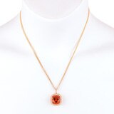 0.65ctw, Collar de Turmalina Naranja y Diamantes, Oro Amarillo de 18kt