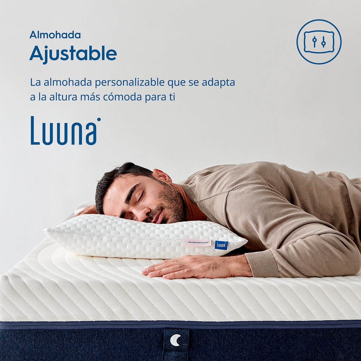 Almohada Luuna Ajustable de Memory Foam Triturado, Tamaño King