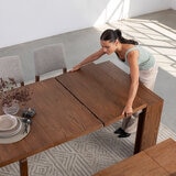 Transformer Table, Set de Comedor Expandible Color Marrón, Capacidad de hasta 12 Personas, 100% Madera