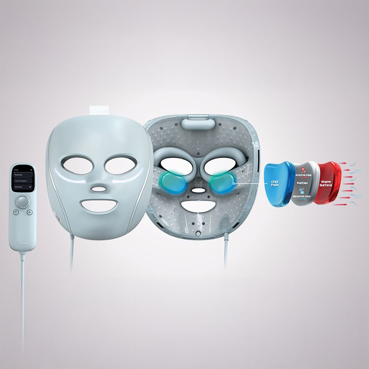 Shark CryoGlow Máscara de Luz Led, Azul