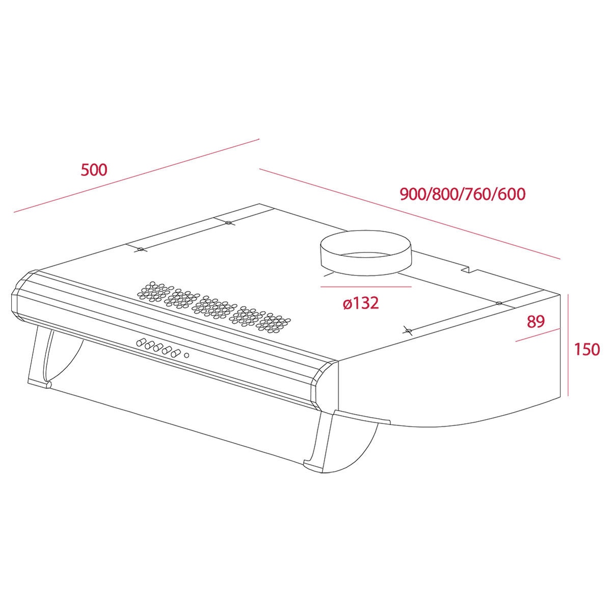 Teka Parrilla de gas 5 quemadores 68cm + campana empotrable 80cm