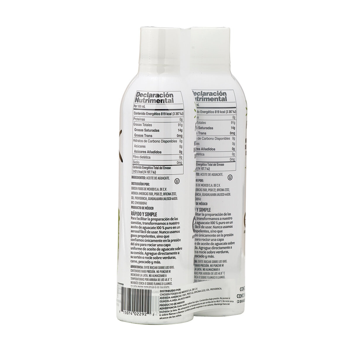 Chosen Foods Aceite de Aguacate en Spray 2/383 g