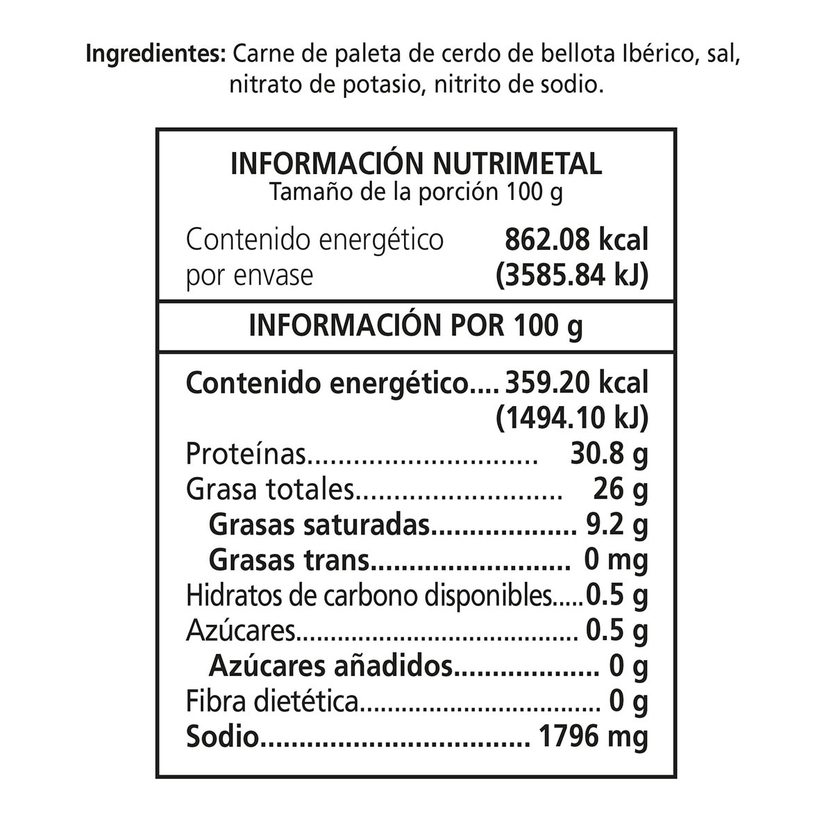 959 Jamón de Bellota 100% Ibérico 36 meses máximo 7 kg