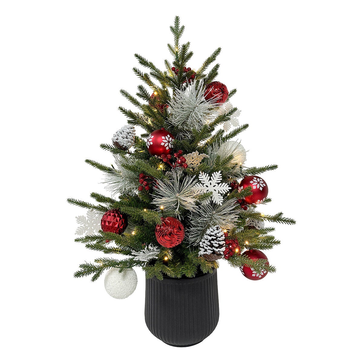 Árbol de Pino Decorado con Luces Centelleantes 91 cm Árbol de Pino Decorado con Luces Centelleantes 91 cm