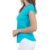 Cristina B Blusa para Dama Azul Extra Grande