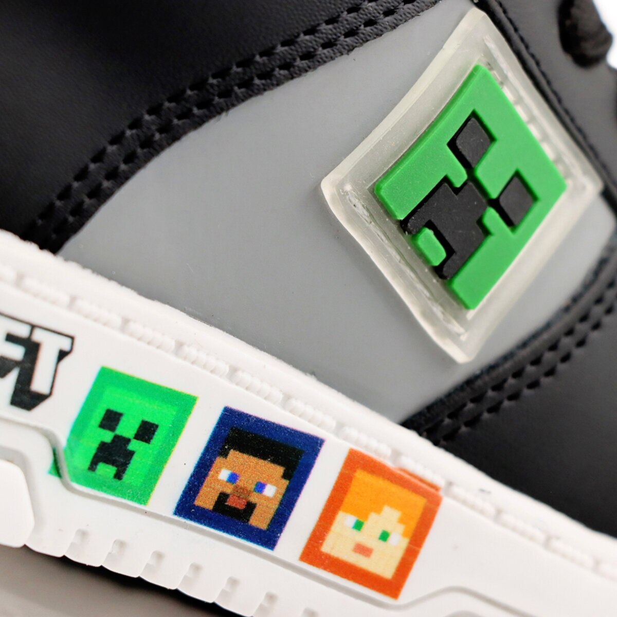 Minecraft, Tenis Color Gris-Negro, para Niño, Varias Tallas