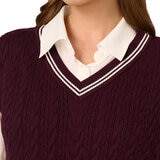 Adrianna Papell Chaleco con blusa simulada para Dama Morado Chica