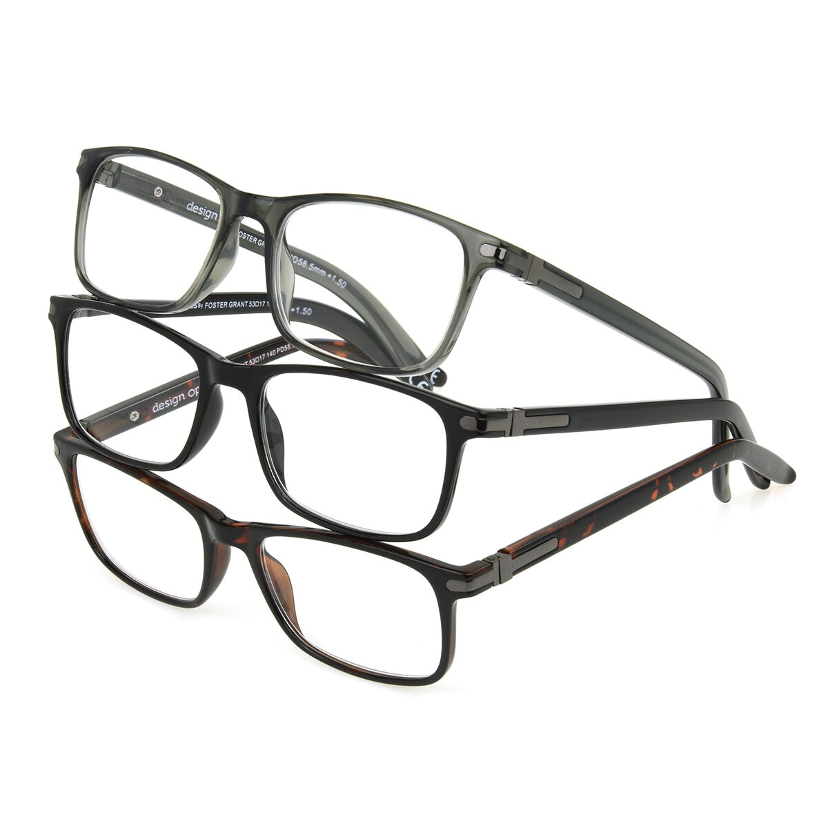 FOSTER GRANT Lentes de Lectura Dioptria 2.50 Cole 3pzas