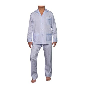 Emporio Colombo, Pijama Caballero, Camisa y Pantalón,  Estampado Rayas Azul, Varias Tallas