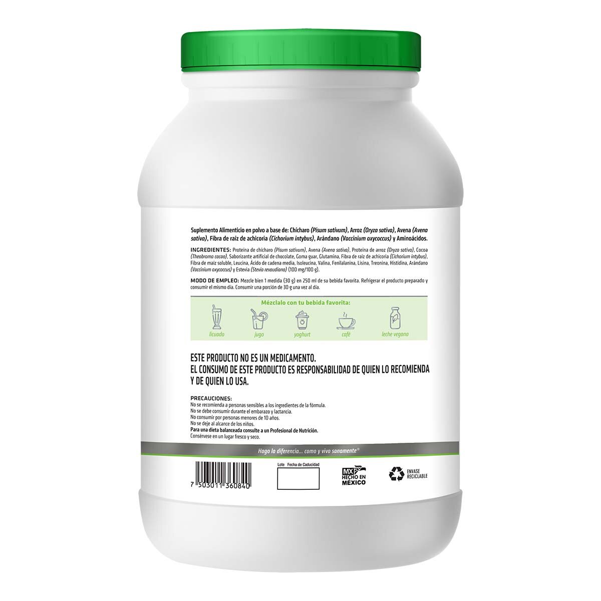 Vegan Protein Proteína Vegana Sabor Chocolate 1.2 kg Vegan Protein Proteína Vegana Sabor Chocolate 1.2 kg