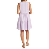 Matty M Vestido Tipo Lino para Dama Morado Chica