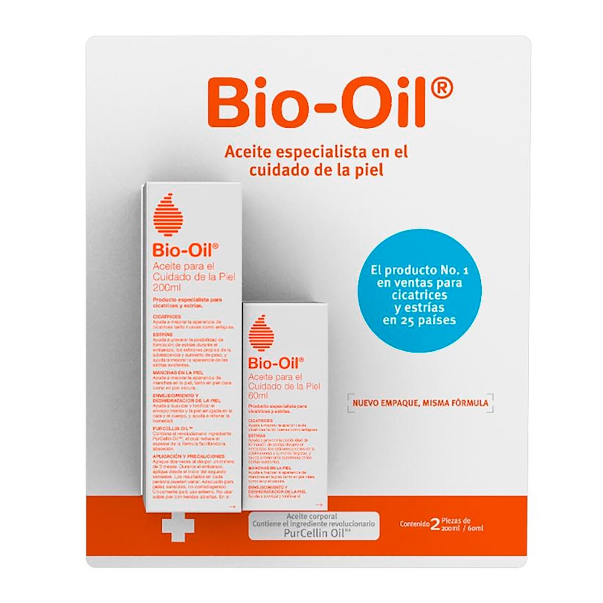 Bio Oil Aceite para el cuerpo de 200 ml + Aceite de 60 ml
