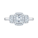 Anillo, Esmeralda, 1.17ctw Diamantes, Platino