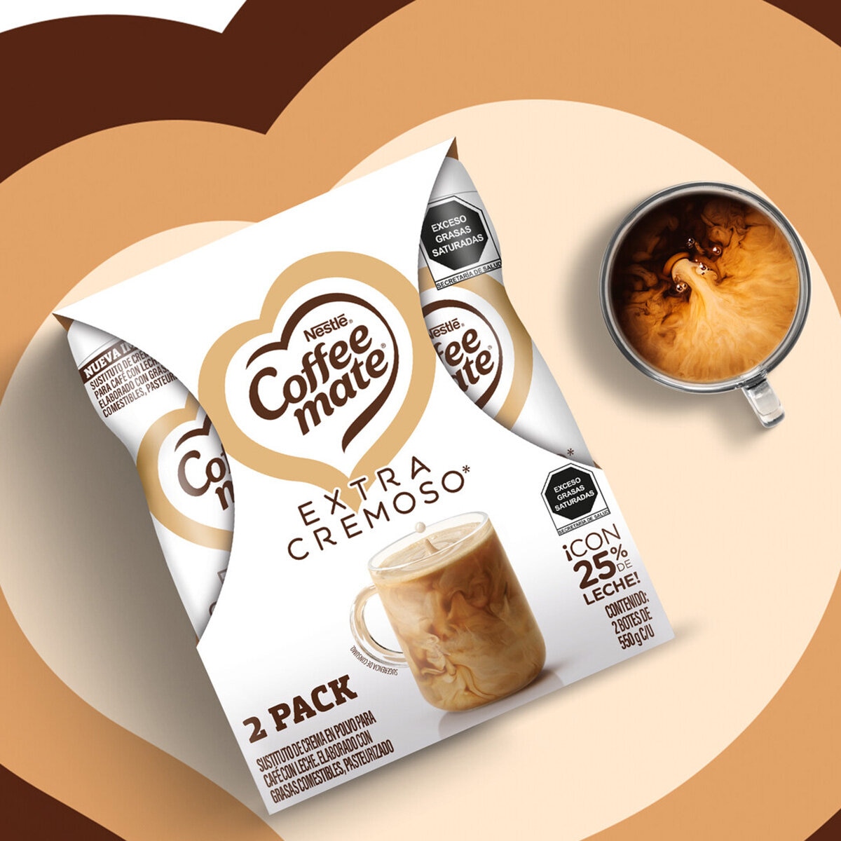 Coffee Mate Extra Cremoso Sustituto de Crema en polvo 2 pzas de 550 g