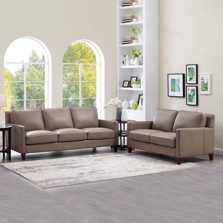 Prospera Home, West Park, sofá y loveseat, piel Costco México