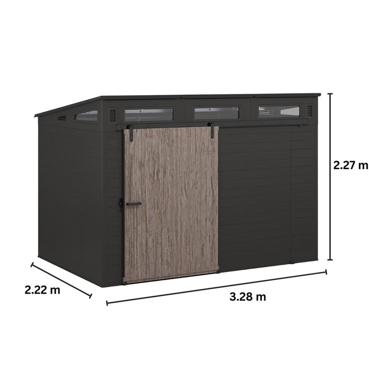 Suncast, Modernist Cobertizo de Almacenamiento de 3m x 2.1m con Puerta Corrediza