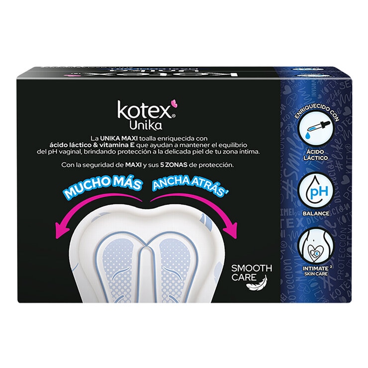Kotex Unika Maxi Comfort Toalla Femenina 90 pzas