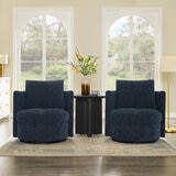 Thomasville, Davos, Juego de 2 Sillones Giratorios de Tela