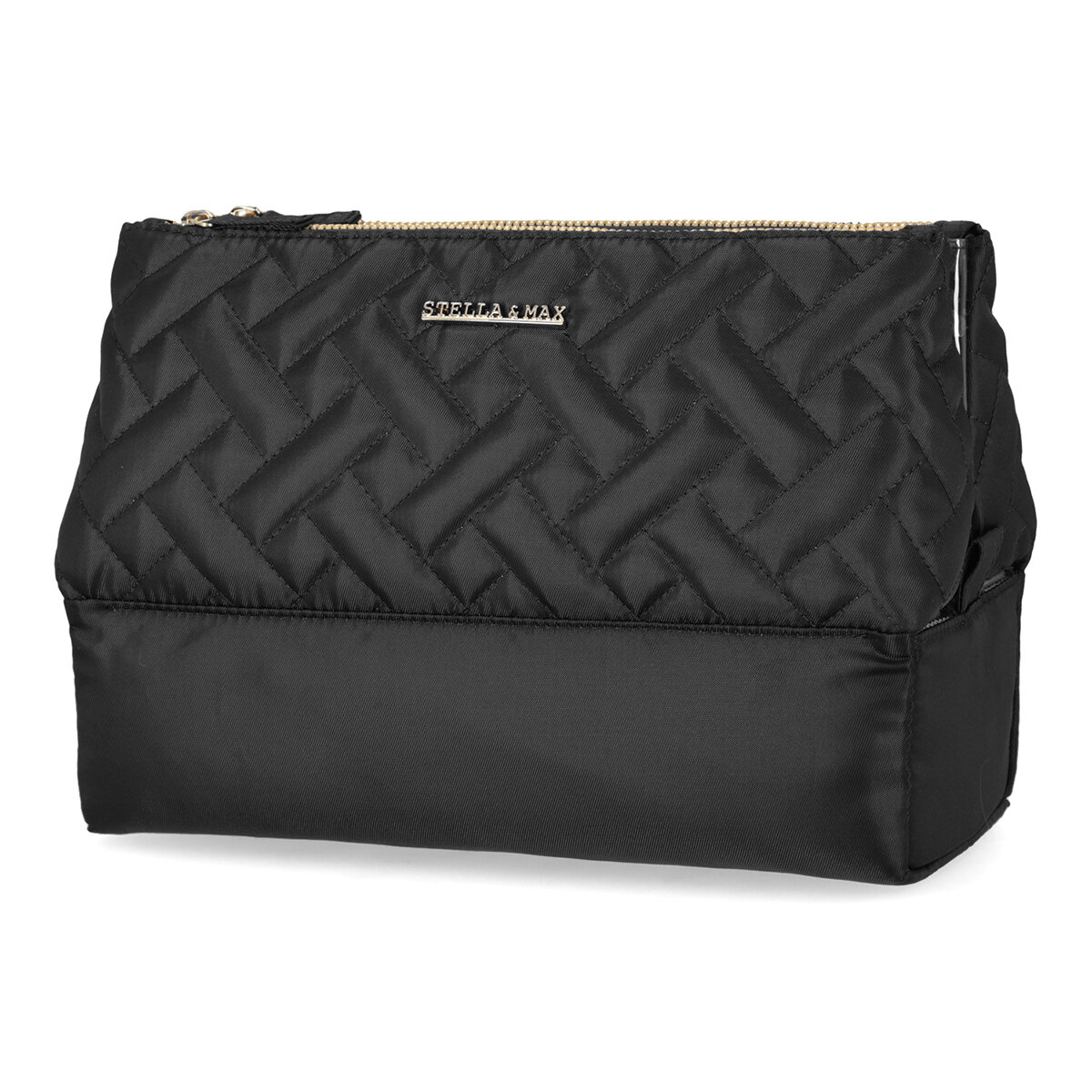 Stella & Max Cosmetiquera de 3 Secciones Negro