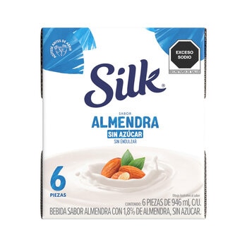 Silk Bebida de Almendra sin Azúcar 6 pzas de 946 ml