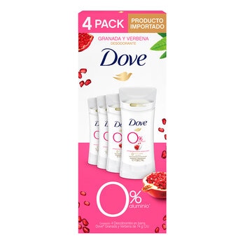 Dove Desodorante en Barra aroma Granada y Verbena 4 pzas de 74 gr