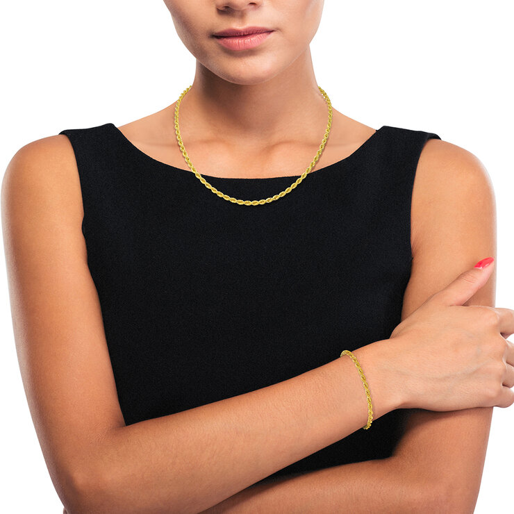 Pulsera para Dama, Oro Amarillo de 14K de 19cm