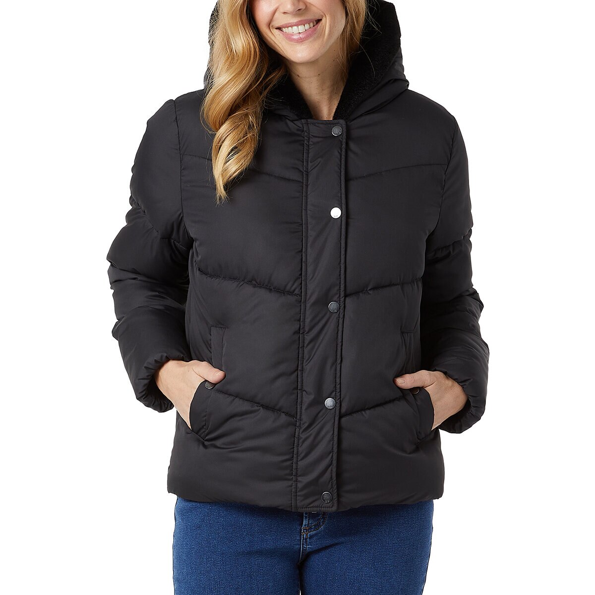 32 Degrees Heat Chamarra para Dama Negro Extra Grande