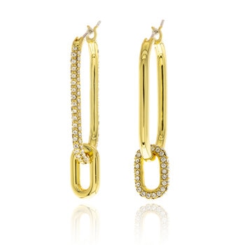 Mayfer, Aretes Largos bañados en Oro y Cristal Austíaco