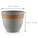 B&C LLC  Paquete de 3 Macetas Redondas Color Gris