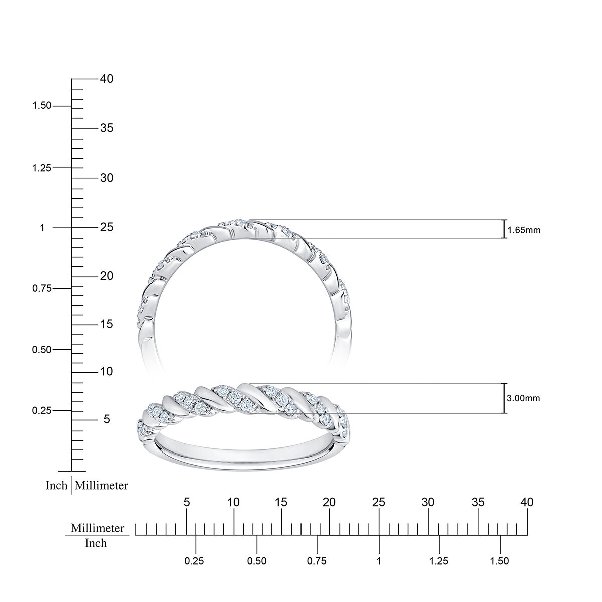 Anillo, Diamantes 0.12CTW, Oro Blanco 14K