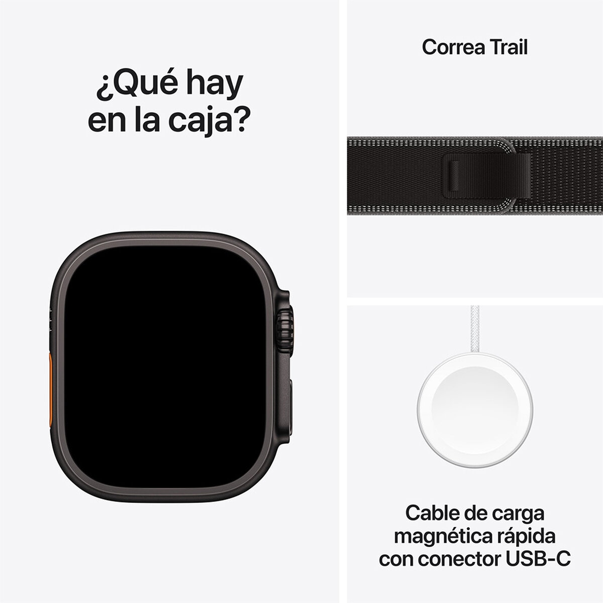 Apple Watch Ultra 3 (GPS + Celular) 49mm Titanio Negro + Correa Trail Negro Carbon - Talla M/L