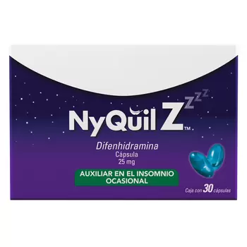 NyQuil Z Difenhidramina 25mg 2 Cajas con 30 Cápsulas c/u