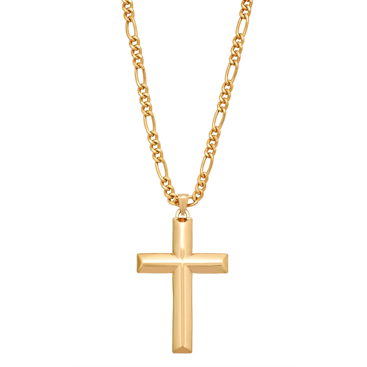 Collar con Dije de Cruz, Oro Amarillo de 14K