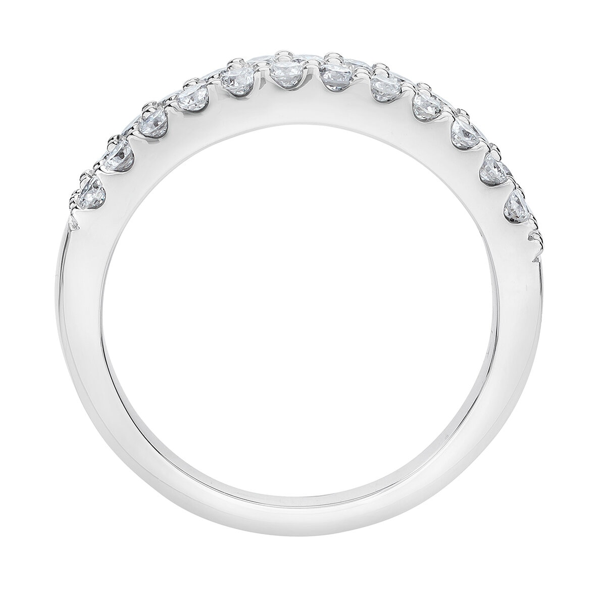 Anillo, Diamantes 0.70ctw, Doble Fila, Oro Blanco 14K