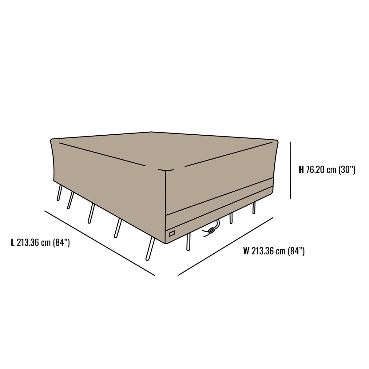 Seasons Sentry, Funda para Conjunto de Muebles de Jardín con mesa Cuadrada