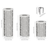 Mullally, Pilares de Luz Led con Paneles Solares, 3 Piezas